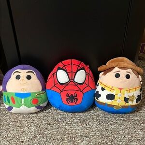 Plush Toy Set - Spider-Man, Buzz Lightyear, and Woody